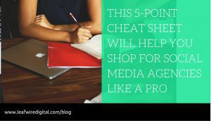 Social Media Agency Shopping cheatsheet