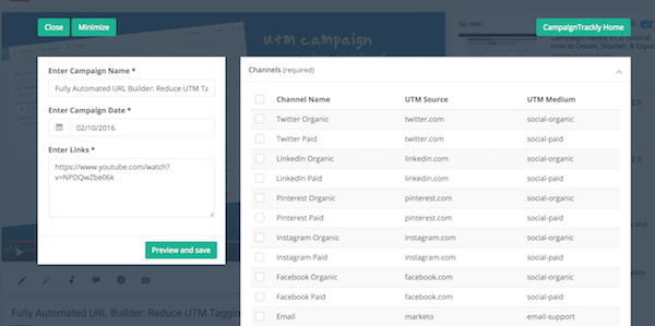 Fully automated all-in-one UTM tag generator, tracking URL builder, and link shortener - campaigntrackly.com