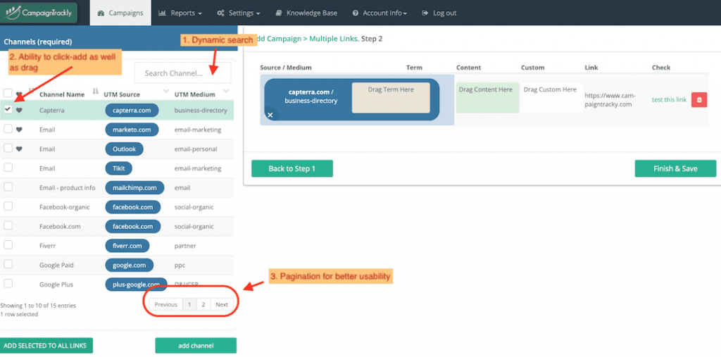 Add-paginate-search-click-drag-UTM tags