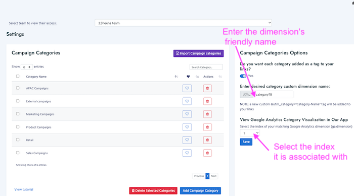 Google Analytics Tracking Dimension