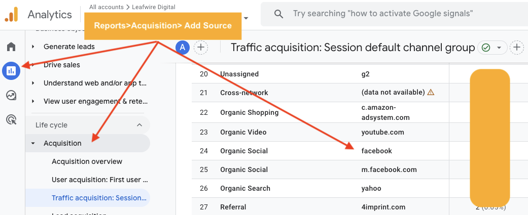 utm-source or utm_source is found in ga4 acquisition reports