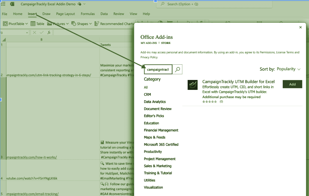 Build UTM links easier than ever with our Excel URL Builder Add-in