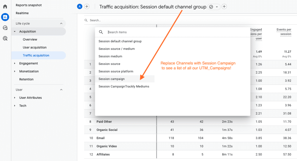 Find UTM Campaign Reports in GA4 Google Analytics