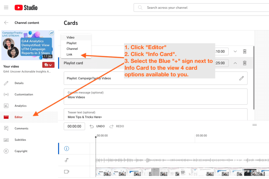 YouTube Video Tracking i GA4: Create an Info Card