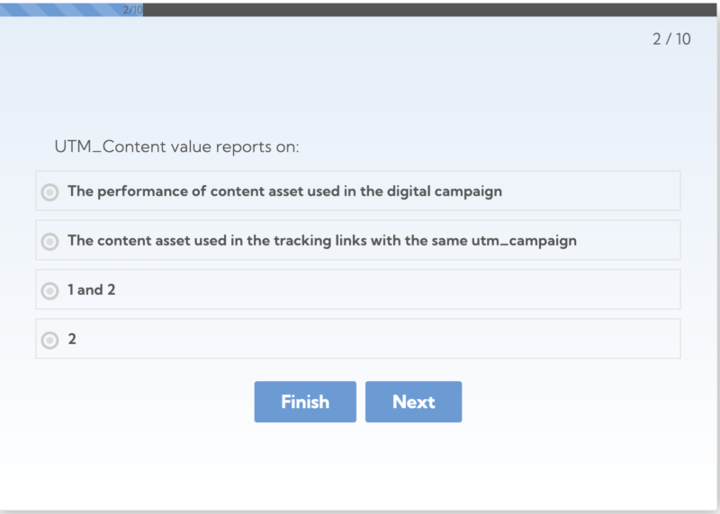 UTM Code Quiz Question