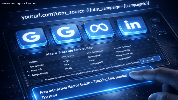 Paid Media Ad Macros - Guide + interactive tracking link maker, free for Google, facebook and more