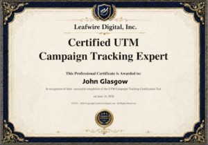 take the utm campaign tracking certification and prove your expertise
