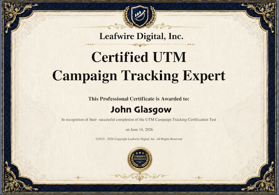 take the utm campaign tracking certification and prove your expertise